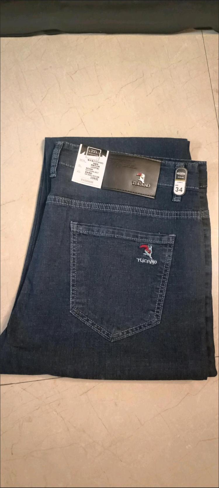 啄木鸟正品秋冬厚款牛仔裤弹力高腰高档男长裤