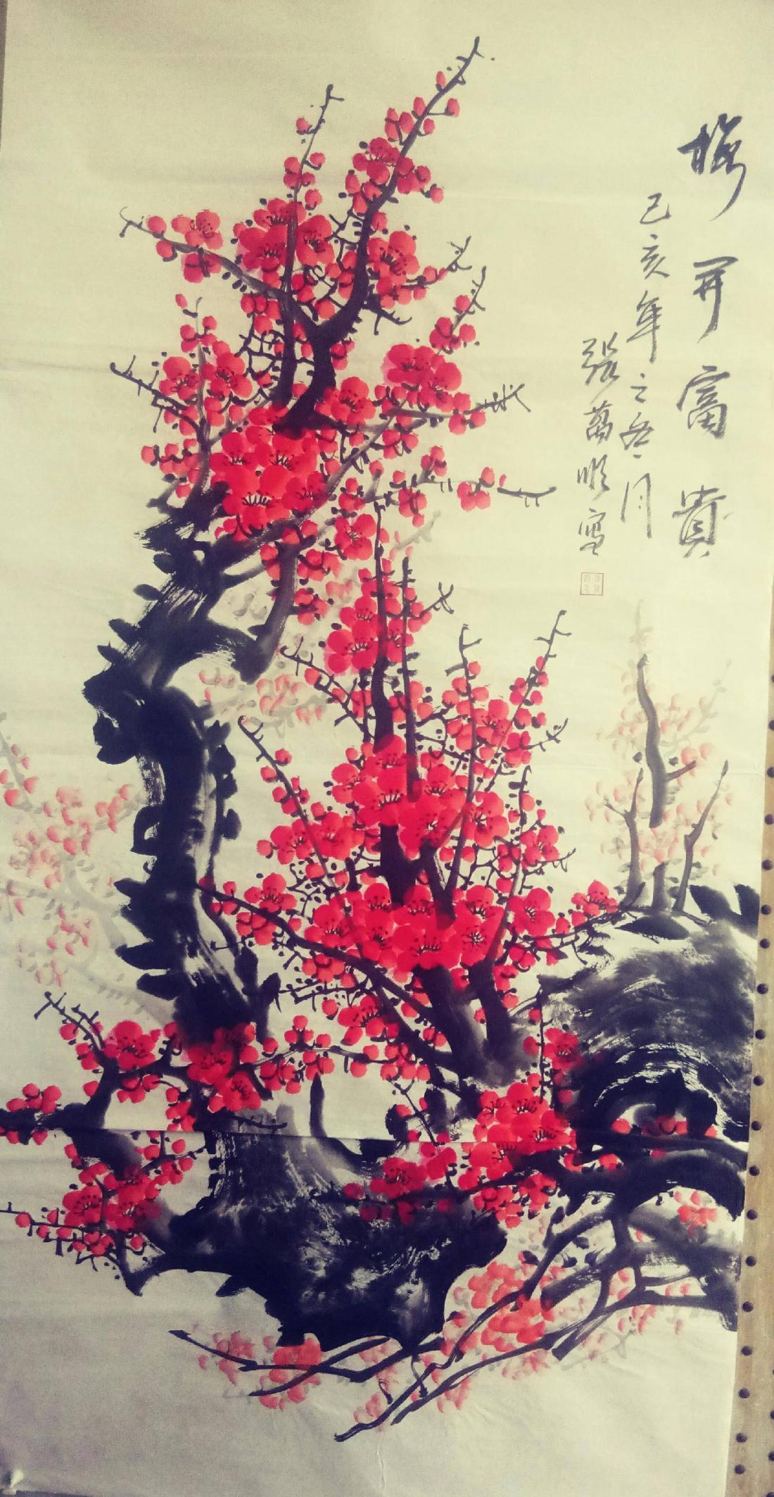 名家张万顺国画梅花四尺字画